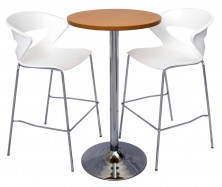 CDBT Dry Bar 600 Dia Table. Chrome Disc Base. 1070mm High. 4 Colours